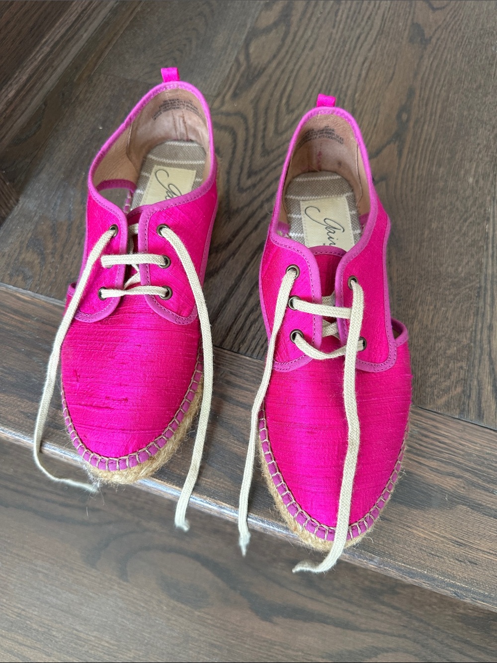 Hot Pink Lace-Up Espadrille Shoes